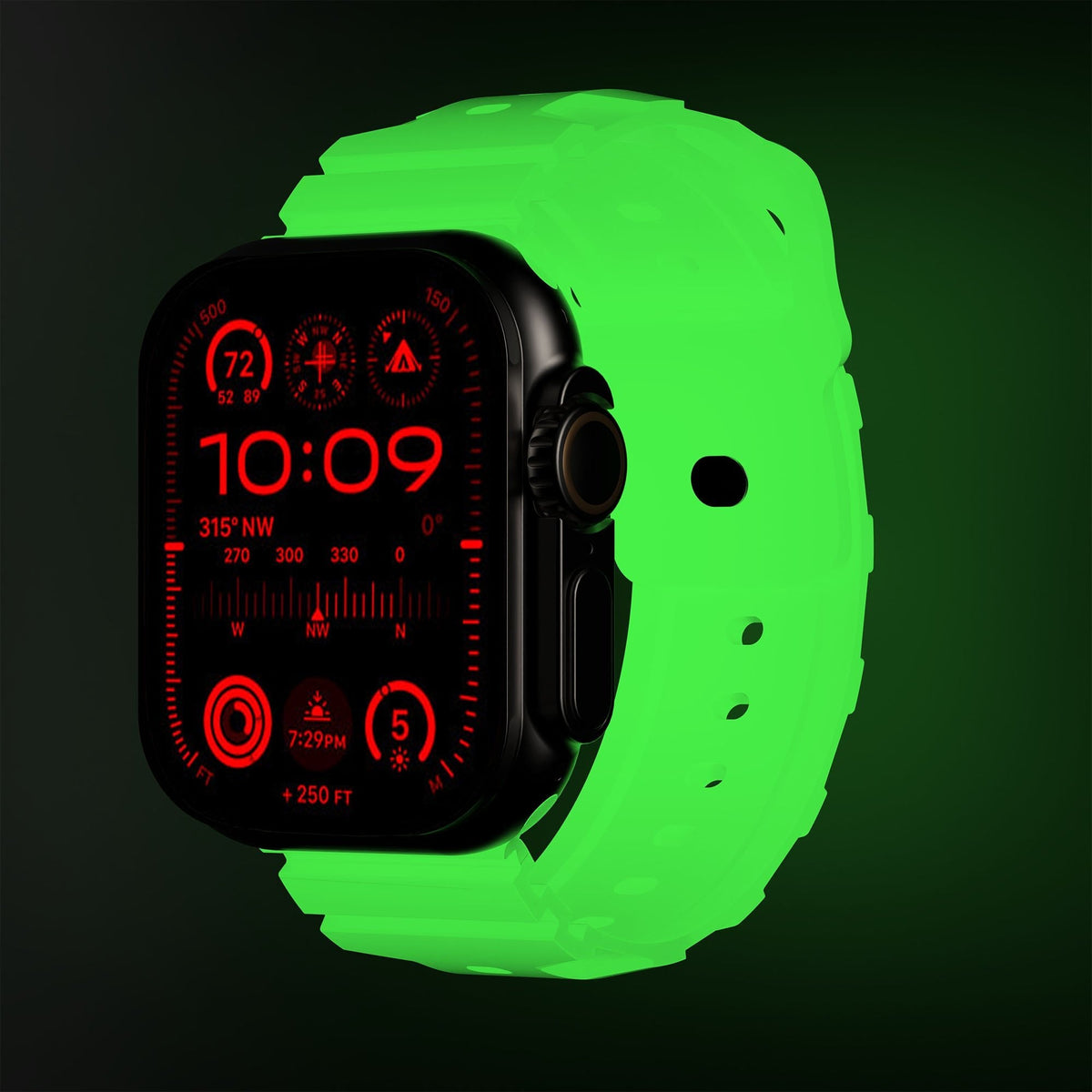 Robust Sport Band attached to a smartwatch, showing its durable, flexible design ideal for fitness and active wear.