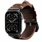 Robust brown leather strap R01 with natural titanium accents, designed for 49mm watch cases.