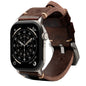 Robust Leather Strap R01 in brown natural leather with titanium accents, designed for 49mm watches.