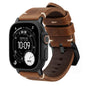 Brown leather strap R01 by Robust with natural finish and titanium accents, designed for watches with 49mm case.