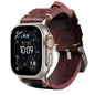 Robust Leather Strap R01 in brown natural leather with titanium hardware, designed for 49mm watch cases.