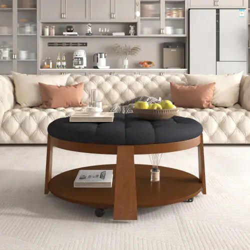 Round Footstool Coffee Table - BACKUPMYFILESNOW