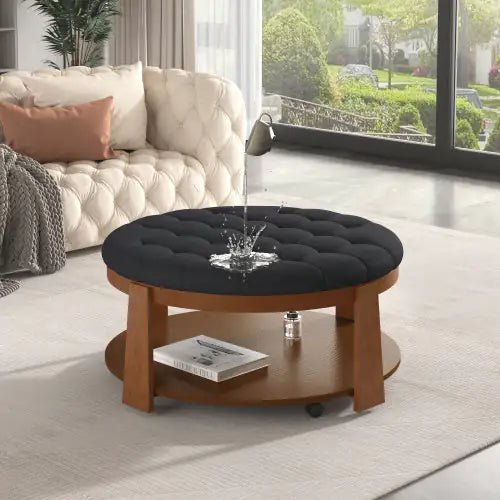 Round Footstool Coffee Table - BACKUPMYFILESNOW