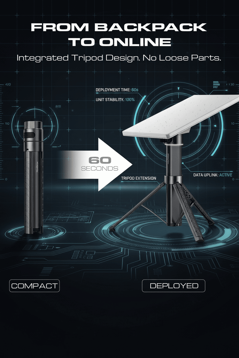 RovEdge Mk-I 189Wh Portable Power Tripod | Compatible with Starlink Mini Battery Pack - BACKUPMYFILESNOW.COM®