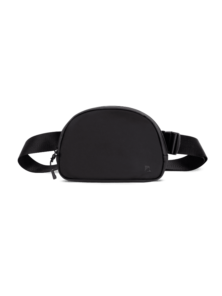 Black LuxeGo Small Crossbody Sling Bag by Runner's Athletics with adjustable strap and minimalist design.
