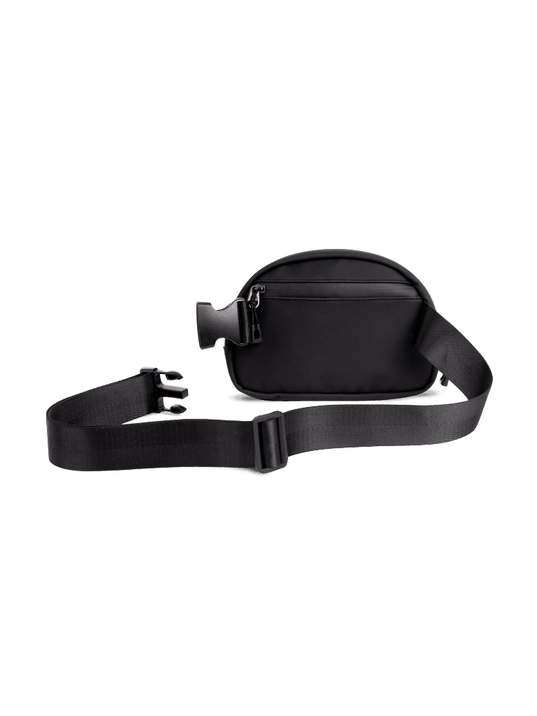 Black LuxeGo Small Crossbody Sling Bag by Runner's Athletics, featuring adjustable strap and compact design for everyday use.