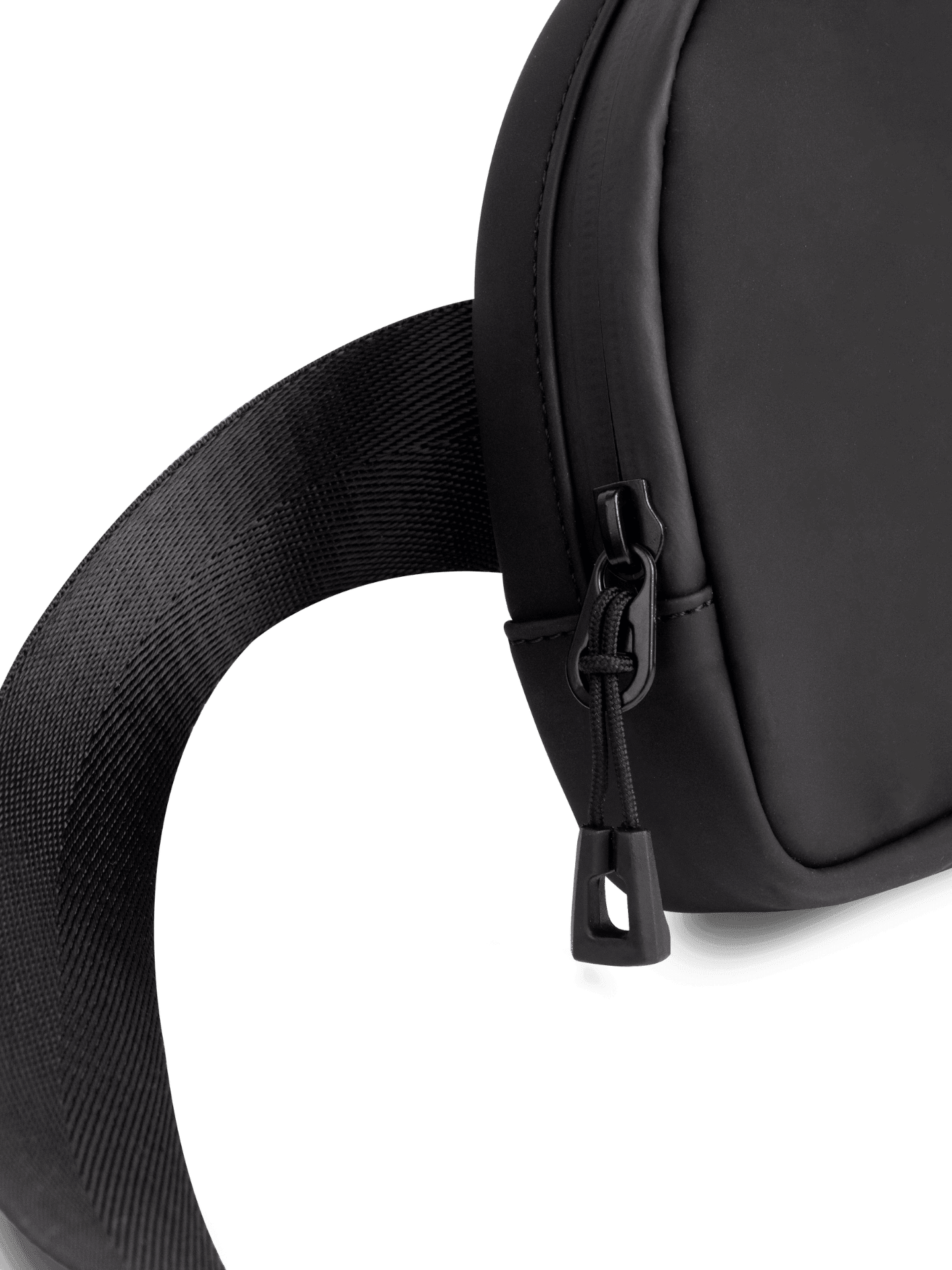 Black LuxeGo Small Crossbody Sling Bag by Runner's Athletics, featuring compact design and adjustable strap for daily use.