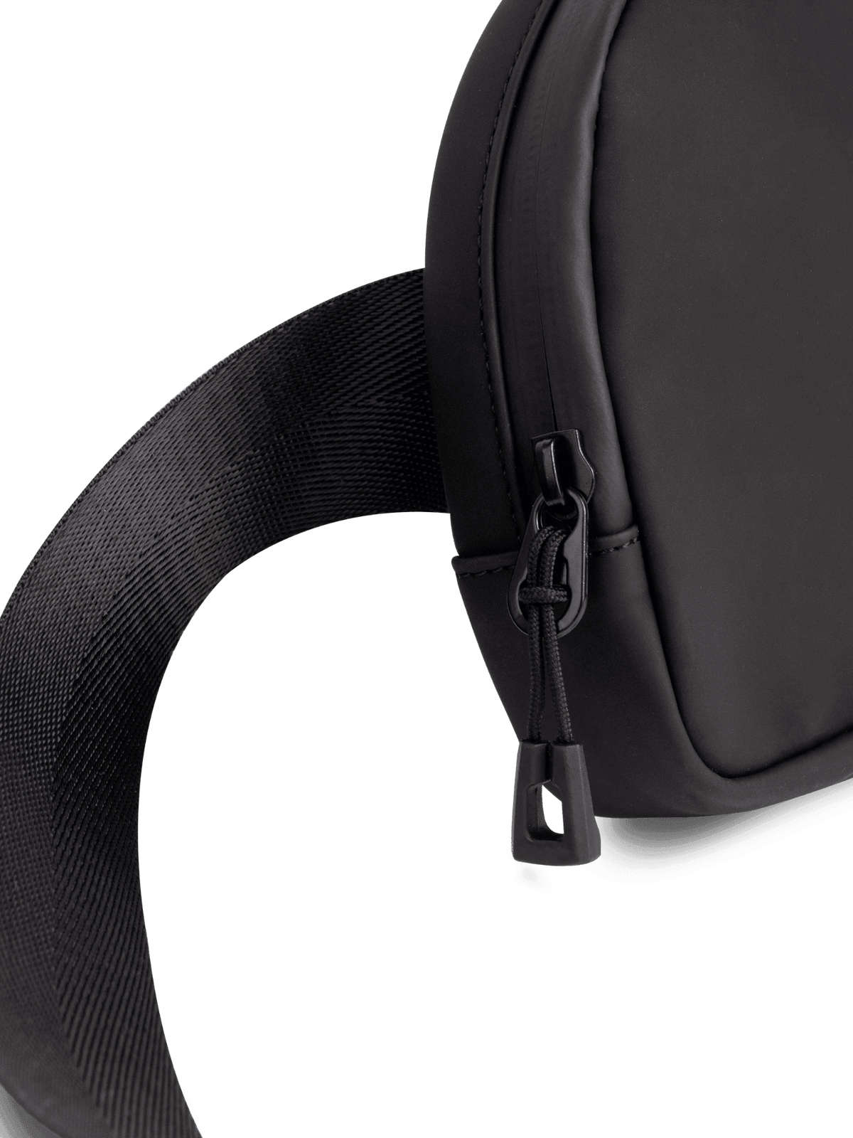 Black LuxeGo Small Crossbody Sling Bag by Runner's Athletics, featuring compact design and adjustable strap for daily use.