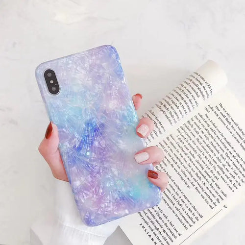 Purple Shiny Shell Case for iPhone Xs/6s/7/8/11 Pro