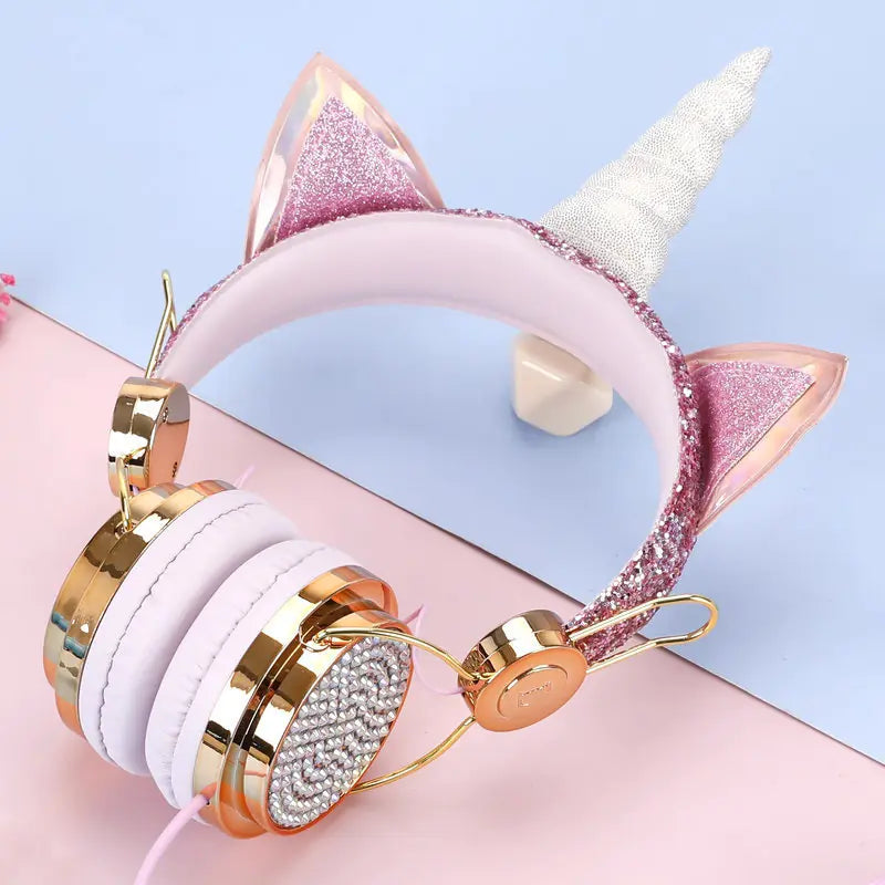 Wired Unicorn Cartoon Headphones for Kids (Gift)
