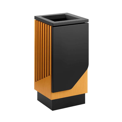Heavy-duty 13-gallon outdoor square trash can by SAKSBY WHOLESALE, durable commercial waste bin with decorative design