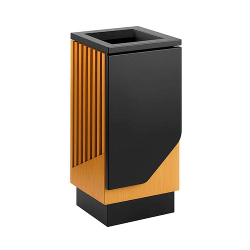 Heavy-duty 13-gallon outdoor square trash can by SAKSBY WHOLESALE, durable commercial waste bin with decorative design