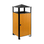 Heavy-duty 49-gallon outdoor trash can with covered top by SAKSBY WHOLESALE, ideal for commercial outdoor waste management.