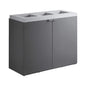 Heavy-duty 86-gallon steel commercial trash can cabinet with three-stream design by SAKSBY WHOLESALE.