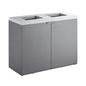 Heavy-duty steel 86-gallon commercial trash can cabinet by SAKSBY WHOLESALE with two-stream design for waste separation.