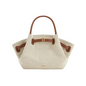Brown women's canvas mini crossbody shoulder bag by OBA, showing compact design and adjustable strap.