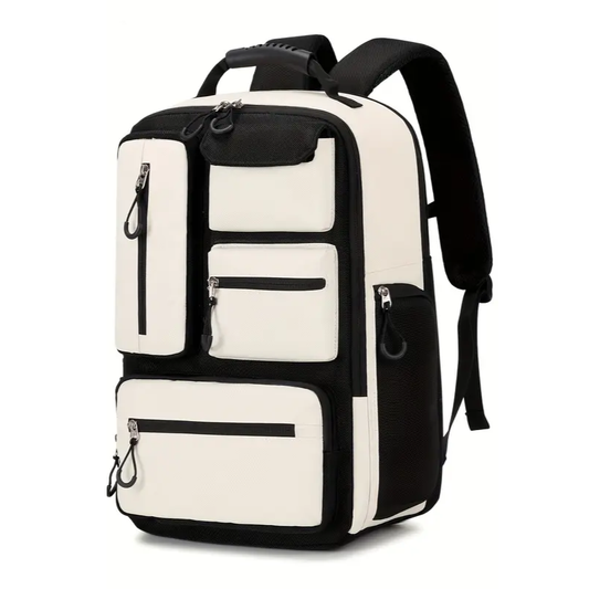 CTN women's travel backpack with shoe compartment, featuring multiple storage pockets and adjustable straps for convenience.
