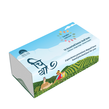 Organic Nepal Tea sampler bundle featuring a variety of authentic Nepalese teas in a curated collection.