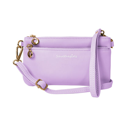 Creamy spice taupe Bella RFID wallet by SaveTheGirls with gold hardware and sleek design.