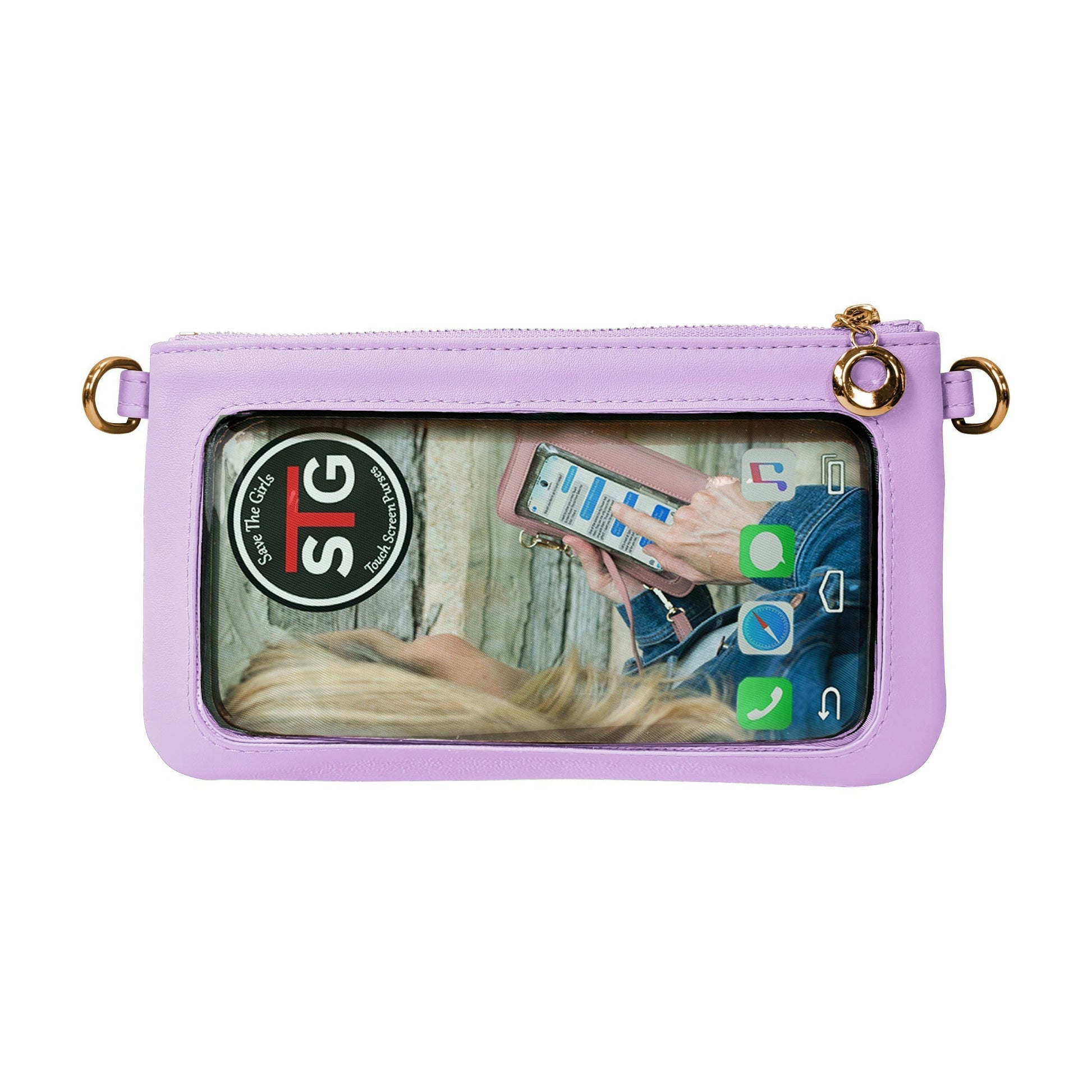 Creamy spice taupe Bella RFID wallet by SaveTheGirls with gold hardware, featuring a sleek design and RFID protection.