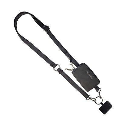 Deep cream rose Clip & Go strap with pouch, brushed vegan leather, gold hardware, and convenient clip for carrying essentials.
