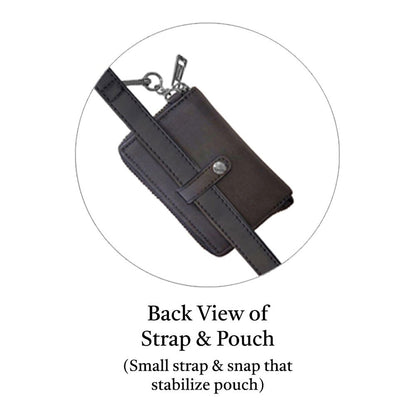 Deep cream rose Clip & Go strap with pouch, brushed vegan leather, gold hardware, designed by SaveTheGirls for easy carrying.
