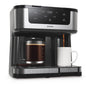 Savour Dual Coffee Maker with 12-cup programmable coffee pot and single serve coffee machine on kitchen countertop