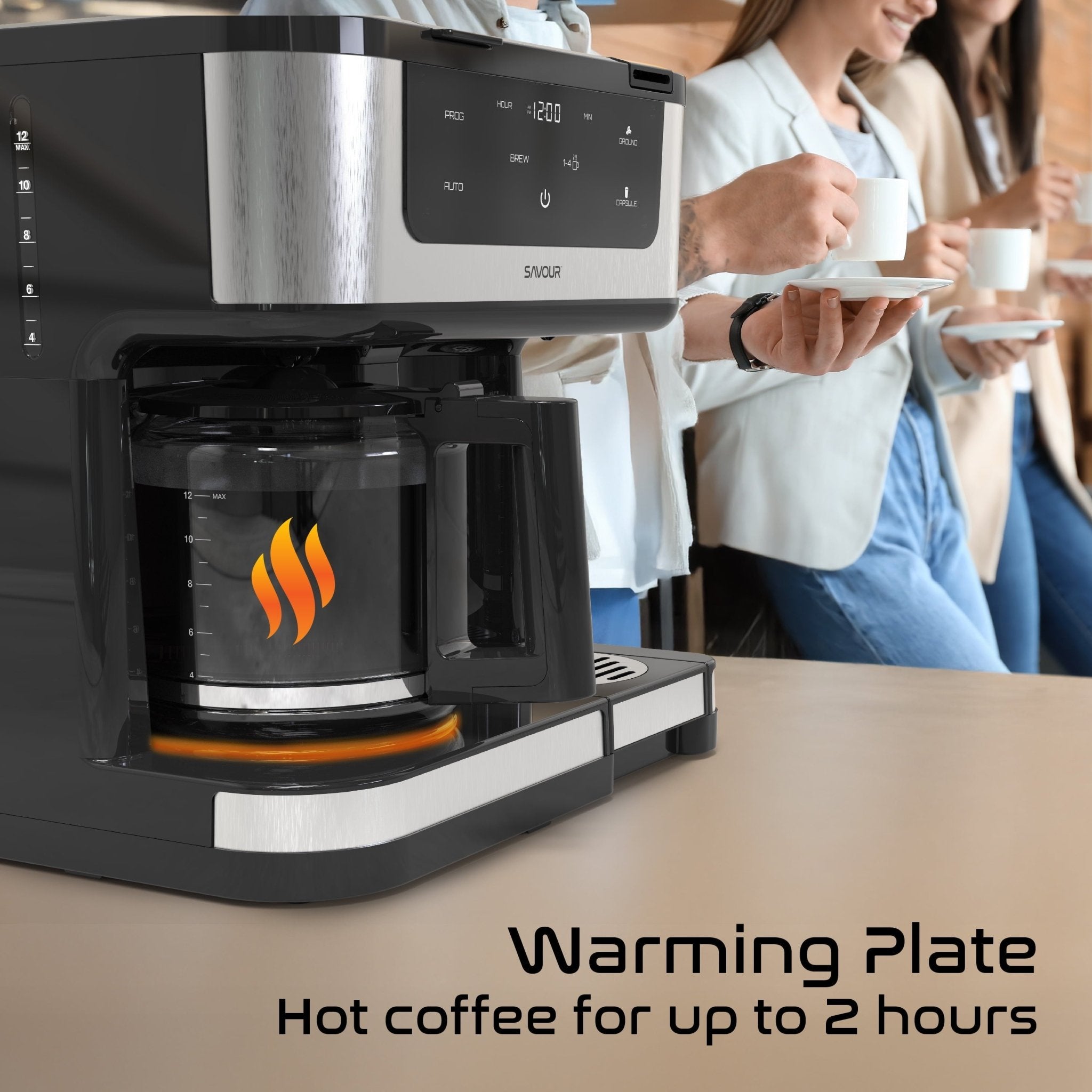 Savour Dual Coffee Maker, Programmable 12 - Cup Coffee Pot & Single Serve Coffee Machine - BACKUPMYFILESNOW.COM®