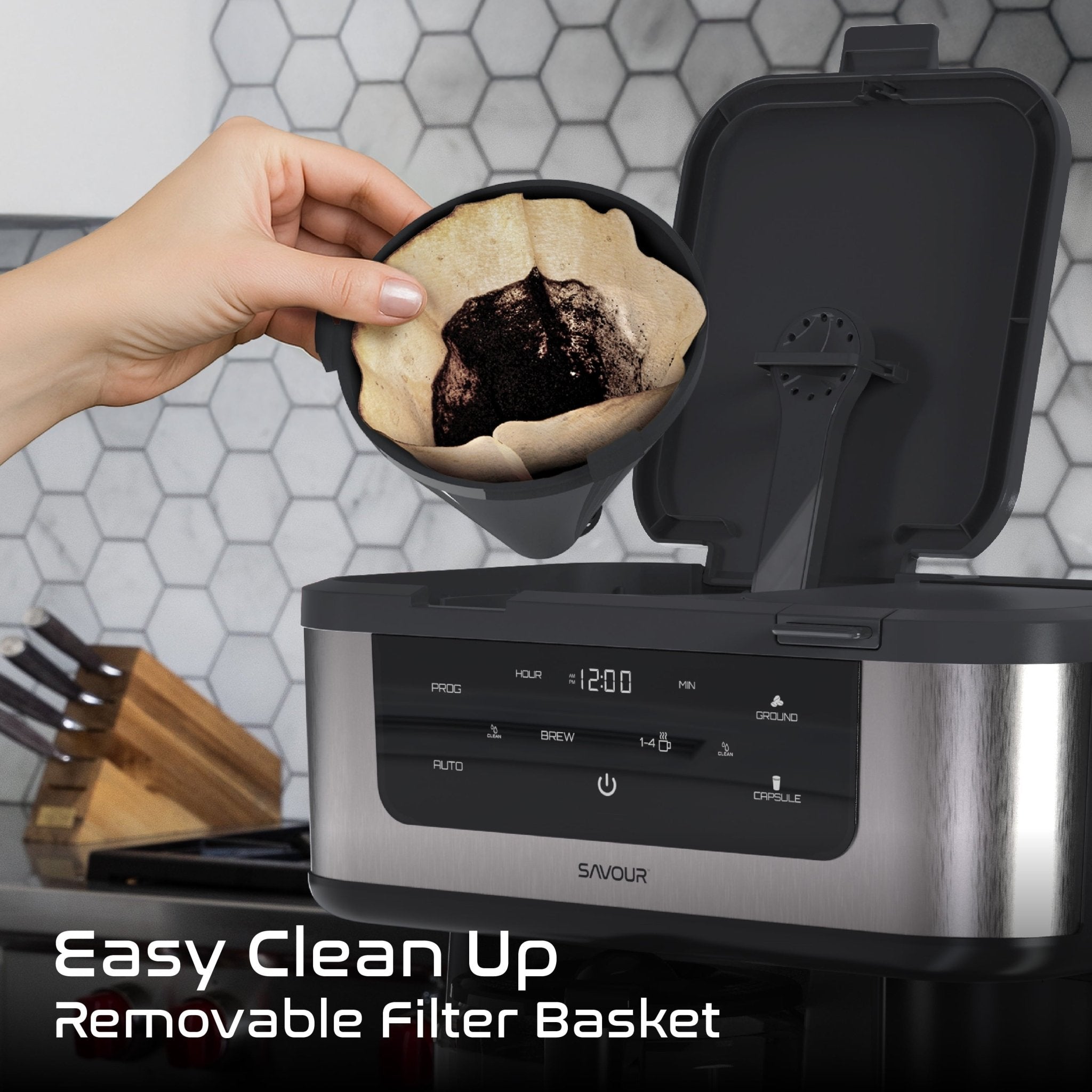 Savour Dual Coffee Maker, Programmable 12 - Cup Coffee Pot & Single Serve Coffee Machine - BACKUPMYFILESNOW.COM®