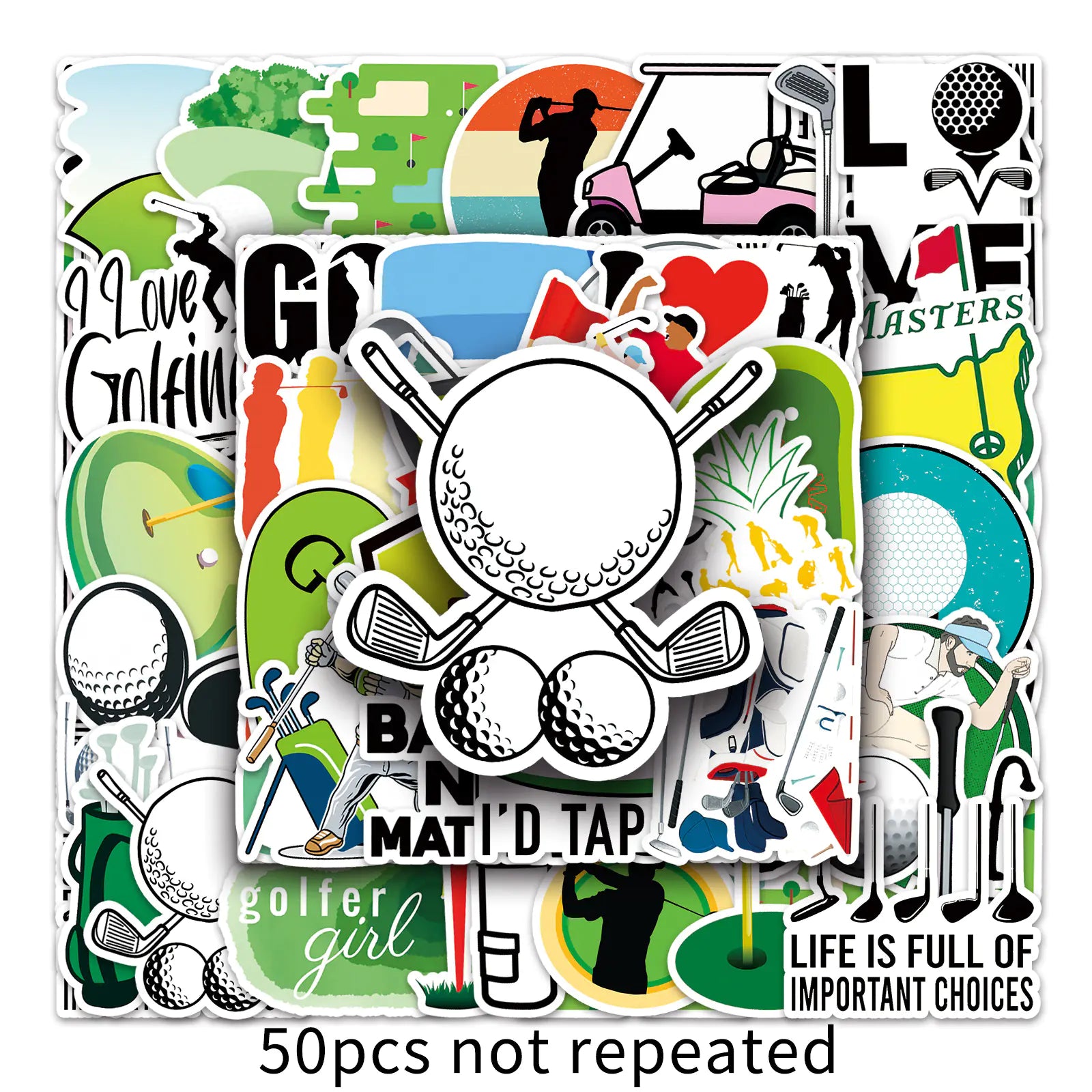 50 PCS Waterproof Golf Graffiti Stickers for DIY