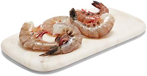 Fresh wild pink shrimp 16/20 with shell on from Seafood, previously frozen, displayed in a close-up image.