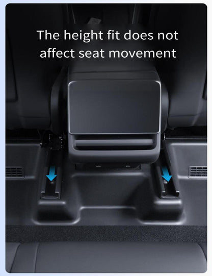 Set of five Tesery Model Y Juniper seat slide rail anti-kick guards, protective covers for Tesla Model Y interior accessories.