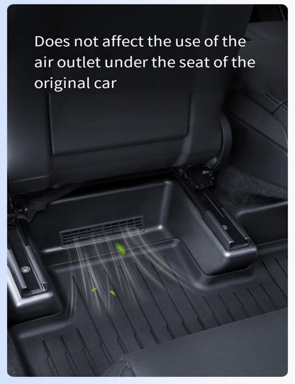 Set of five Tesery Model Y Juniper seat slide rail anti-kick guards, protective covers for car interior durability and damage prevention.