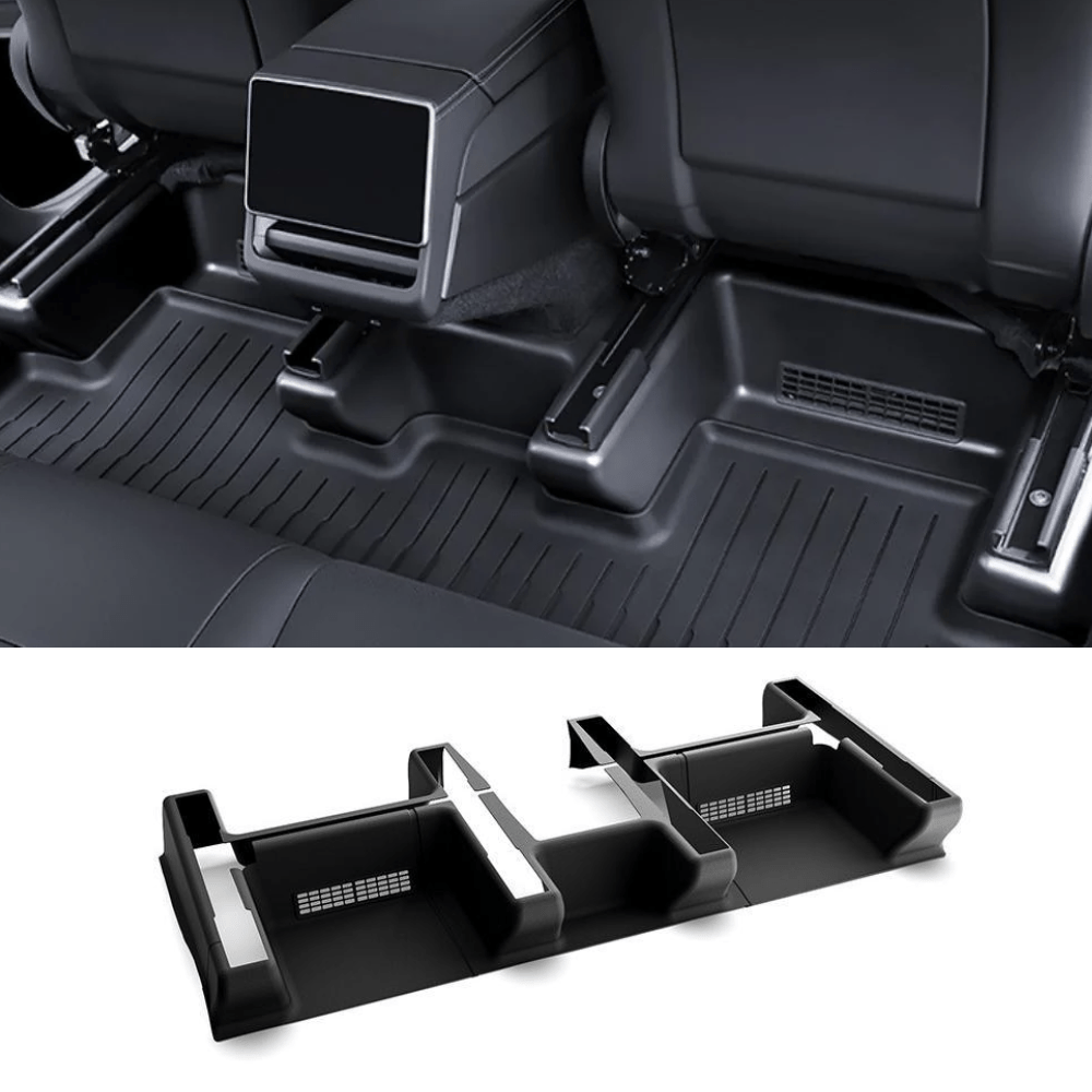 Set of five Tesery Model Y Juniper seat slide rail anti-kick guards, protective covers for Tesla Model Y interior accessories.