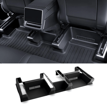 Set of five Tesery Model Y Juniper seat slide rail anti-kick guards, protective covers for Tesla Model Y interior accessories.