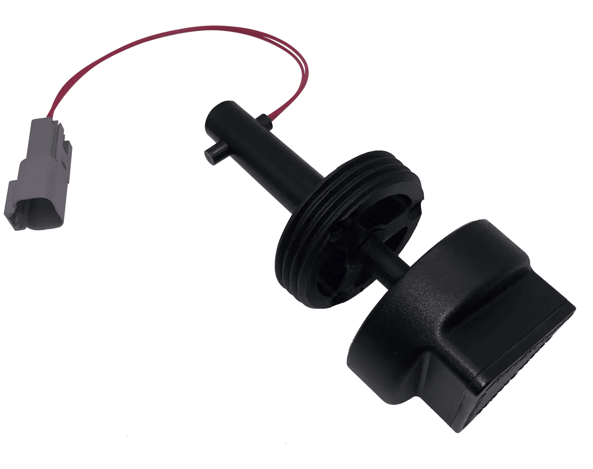 Seaview Global InteliPlug ProX drain plug with black rubber and metal construction, designed for marine drainage systems.