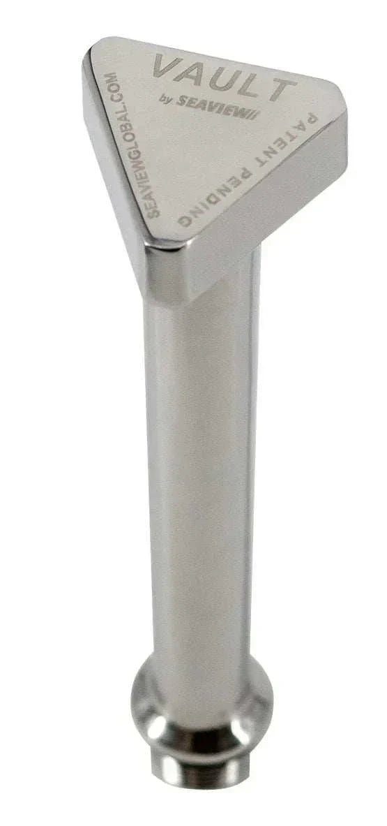 Seaview Global Vault Center Drain Plug made of stainless steel, designed for marine or industrial drainage systems.