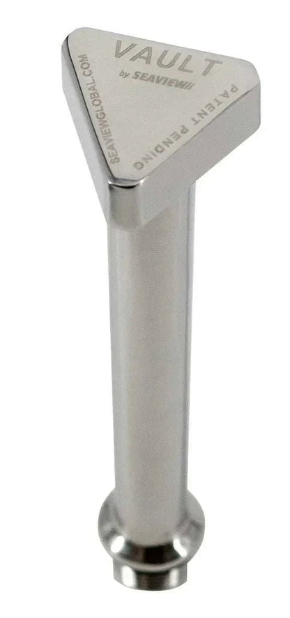 Seaview Global Vault Center Drain Plug made of stainless steel, designed for marine or industrial drainage systems.