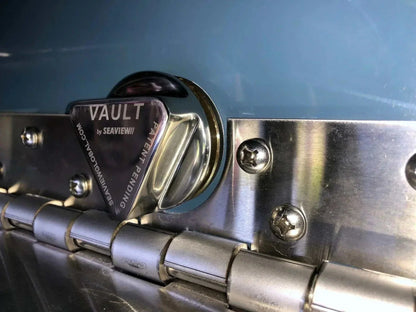 Stainless steel Vault Drain Plug by Seaview Global, showing the durable, polished drain plug with threading for marine or industrial use.