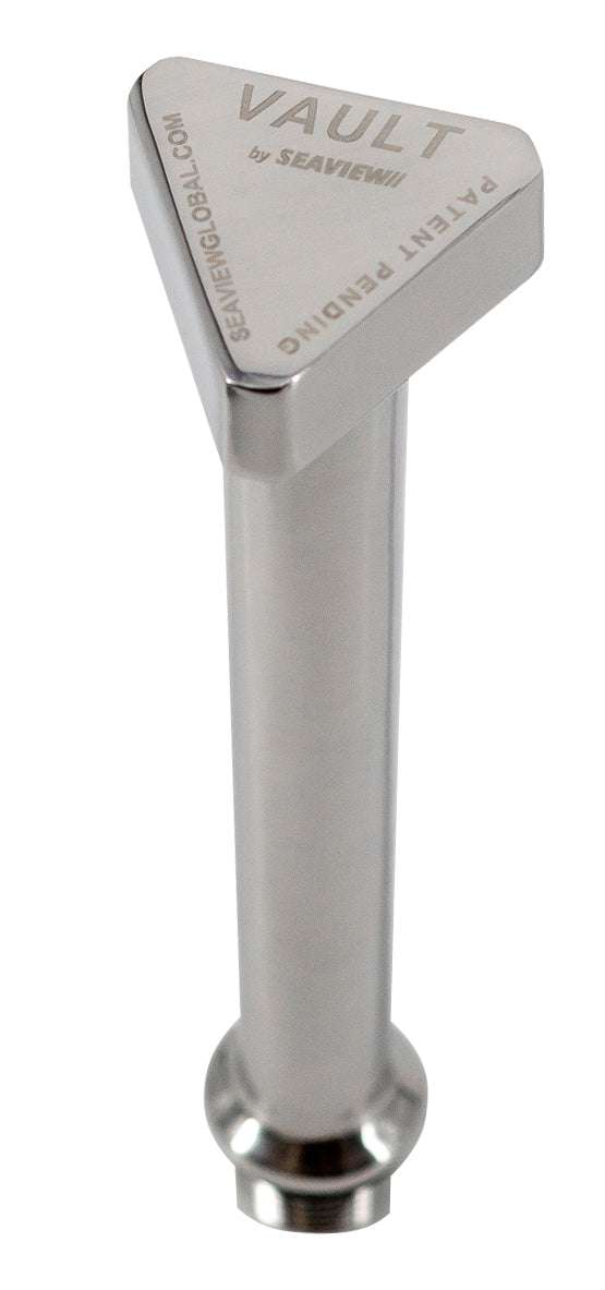 Seaview Global Vault Pro Center Drain Plug made of stainless steel, designed for marine vessel drainage systems.