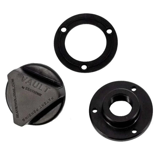 Seaview Global Vault Pro Drain Plug, marine-grade black drain plug with durable construction for boat bilge or livewell drainage