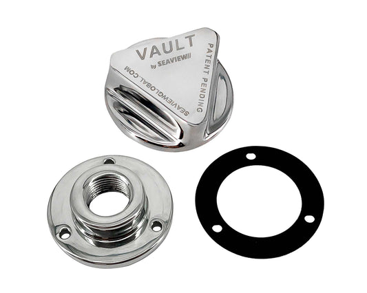 Seaview Global Vault Pro Drain Plug made of stainless steel, designed for boat drainage and secure fitting.