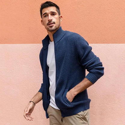 Men's Vinylon Cardigan Sweater for Spring and Autumn