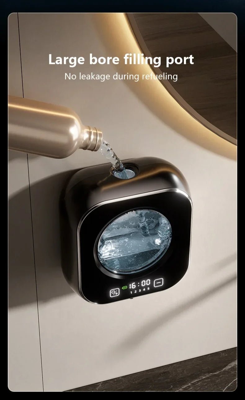 Sensor - operated hand sanitizer dispenser with USB charging, battery and time display, compatible with foam/liquid. - BACKUPMYFILESNOW