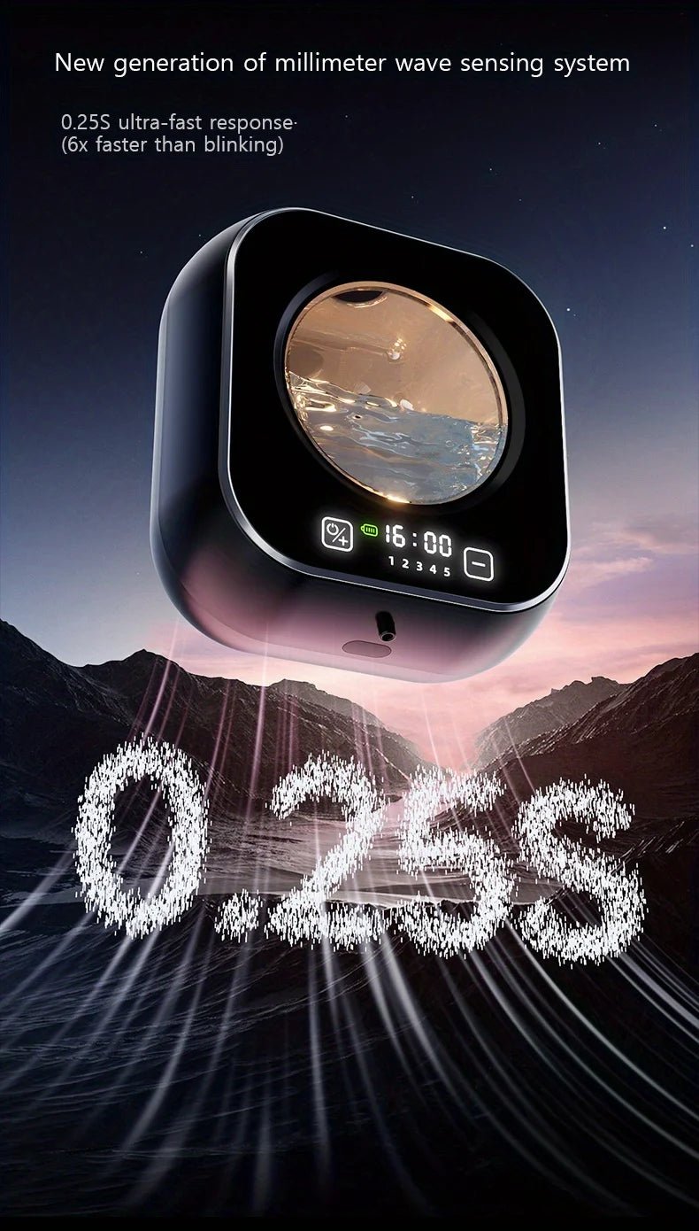 Sensor - operated hand sanitizer dispenser with USB charging, battery and time display, compatible with foam/liquid. - BACKUPMYFILESNOW