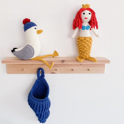 Handmade organic cotton stuffed animal of Seth the Seagull by bebemoss.com, soft and adorable bird toy for children