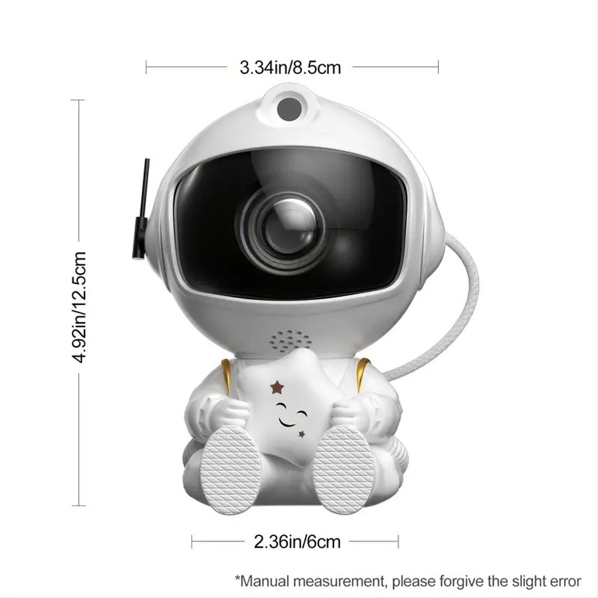 Black astronaut night light projector by Shaketea, featuring starry night images for aesthetic room decor.