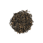Organic Shangri-La Oolong tea leaves from Nepal Tea, showcasing dried, rolled tea leaves in a clear container.
