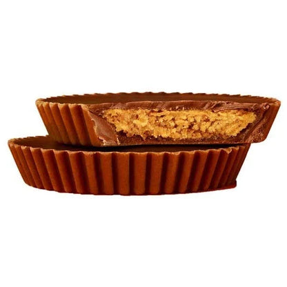 Reese's Peanut Butter Cup Thins Milk Chocolate by Candy In Bulk, showing a close-up of the thin chocolate peanut butter cups.
