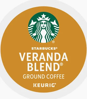 KupofK Coffee Starbucks Veranda Blend Keurig K-cups for coffee brewing, featuring light roast coffee pods in a resealable package.
